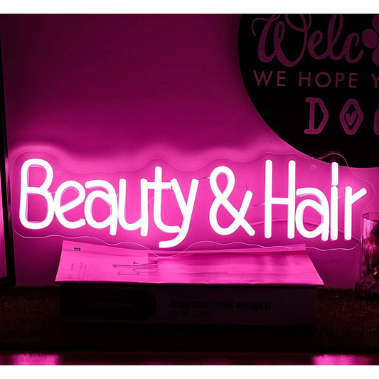 Lovely Bright Pink Beauty & Hair LED Night Light Salon Barber Spa Decoration