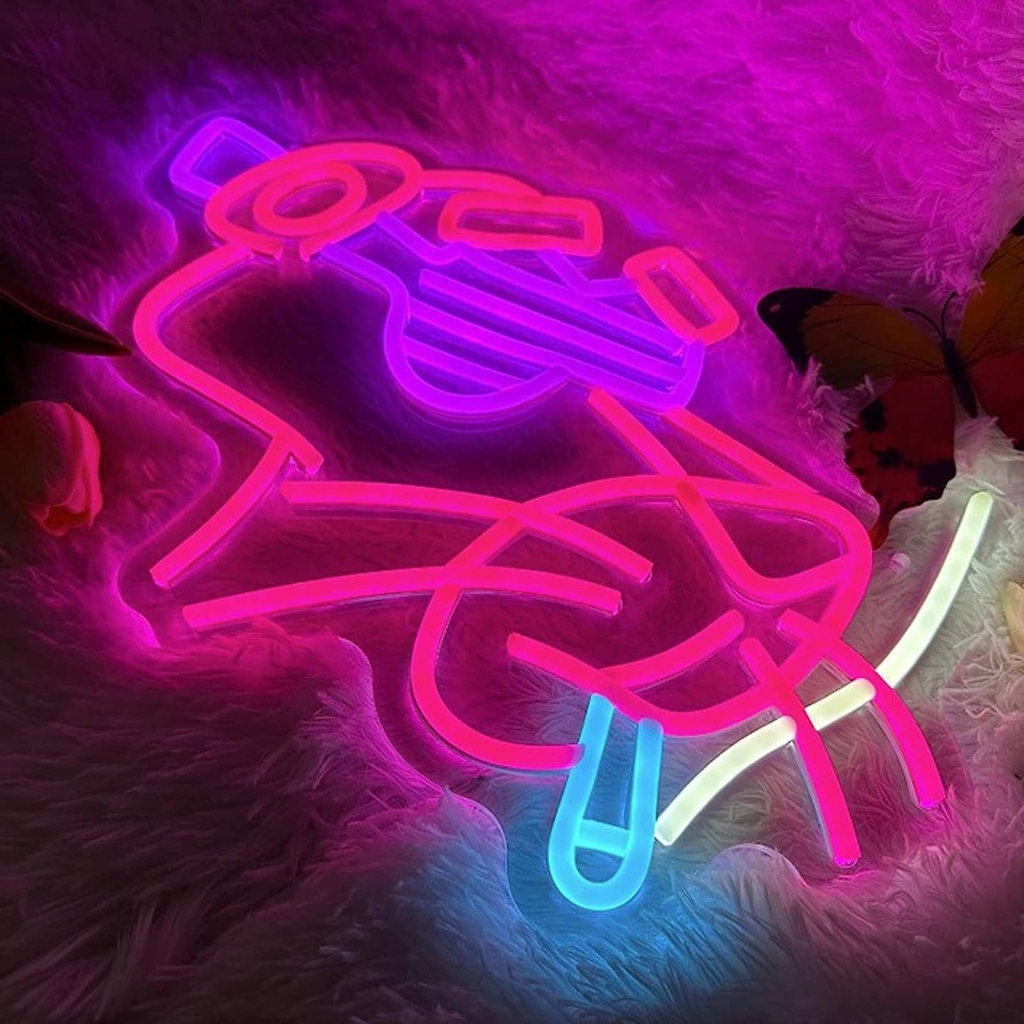 Vivid Fun Bright Pink Panther w/ Sunglasses LED Night Light Room Wall Decor