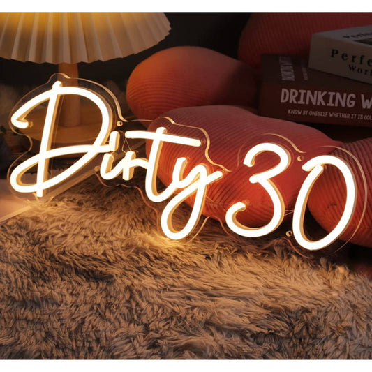 Lovely Bright White “Dirty Thirty” LED Night Light Birthday Party LED Light Room