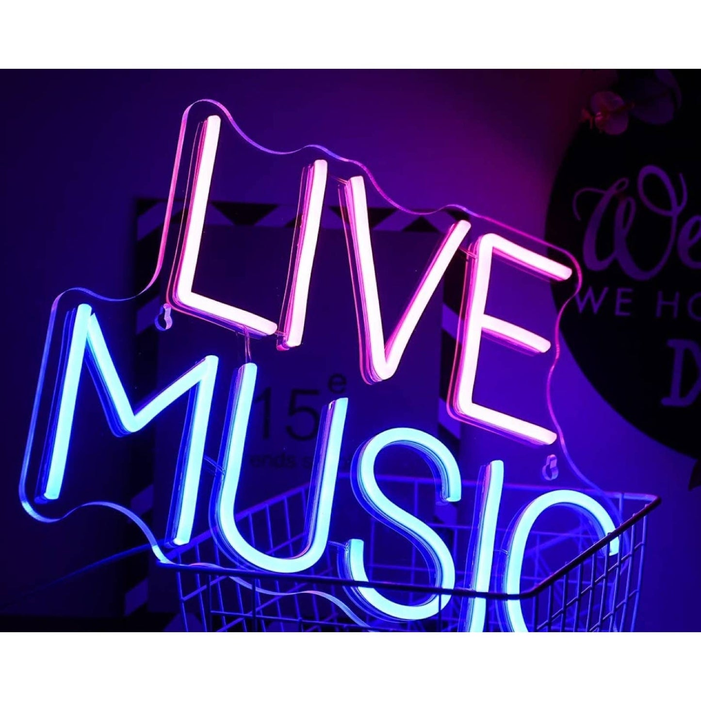 Fun Bright Pink / Blue Live Music LED Night Light Room Wall Party Decoration