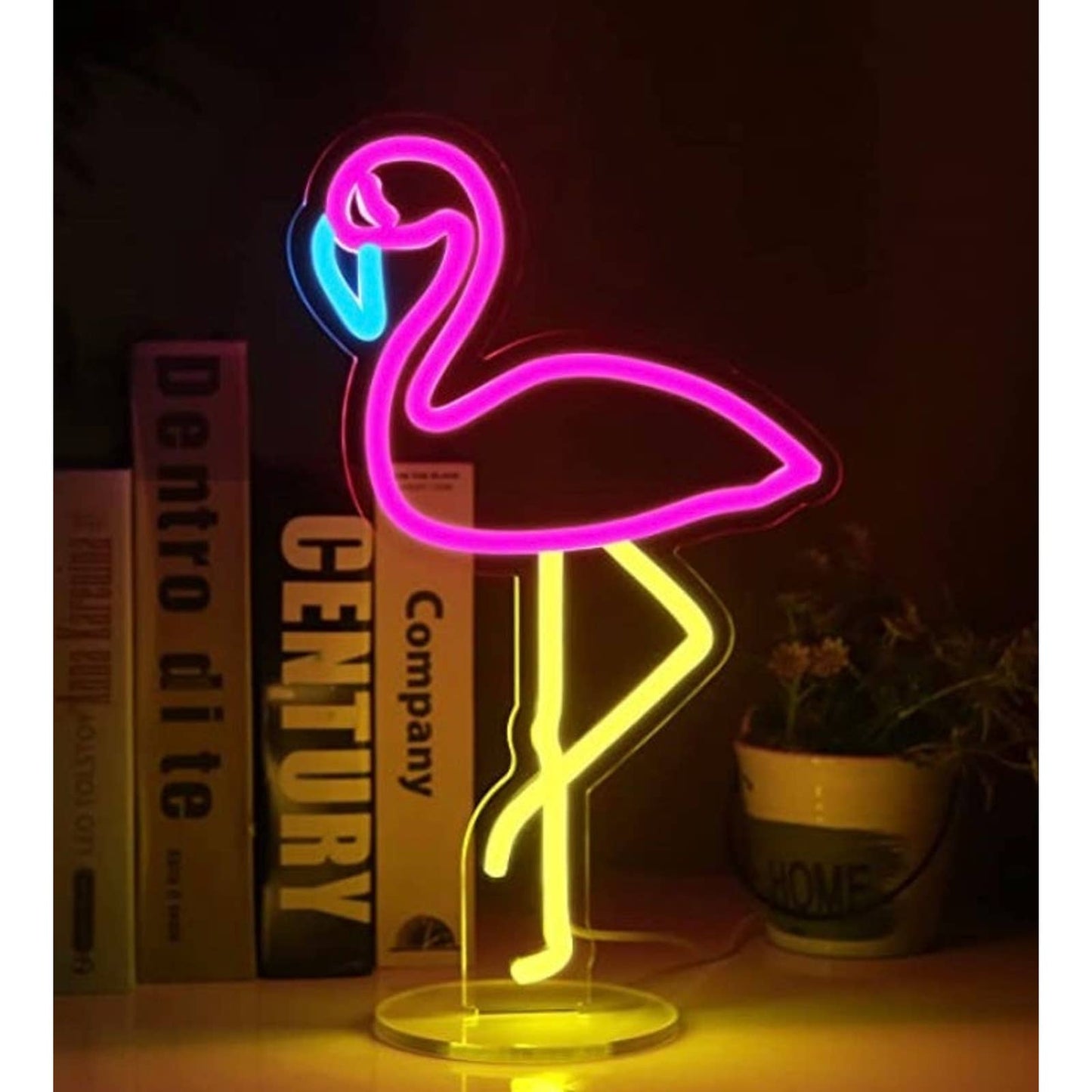 Cute Bright Standing Pink Flamingo LED Night Light Room Decor