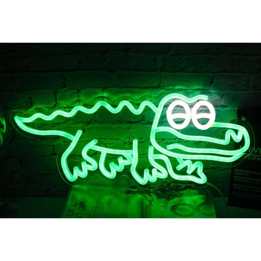 Fun Bright Green Baby Alligator LED Light Room Wall Decoration