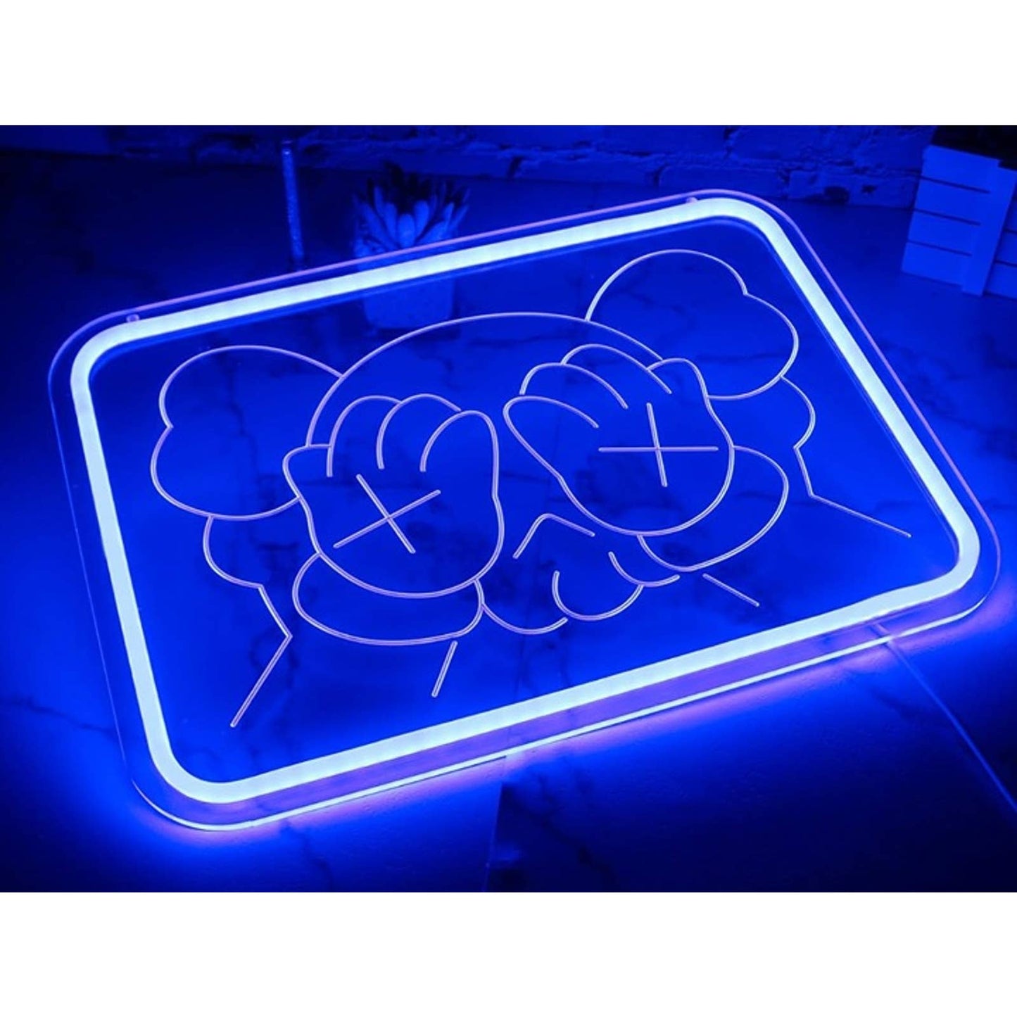 Vivid Bright Blue Crying KAW LED Night Light Hype Beast Wall Room Decor