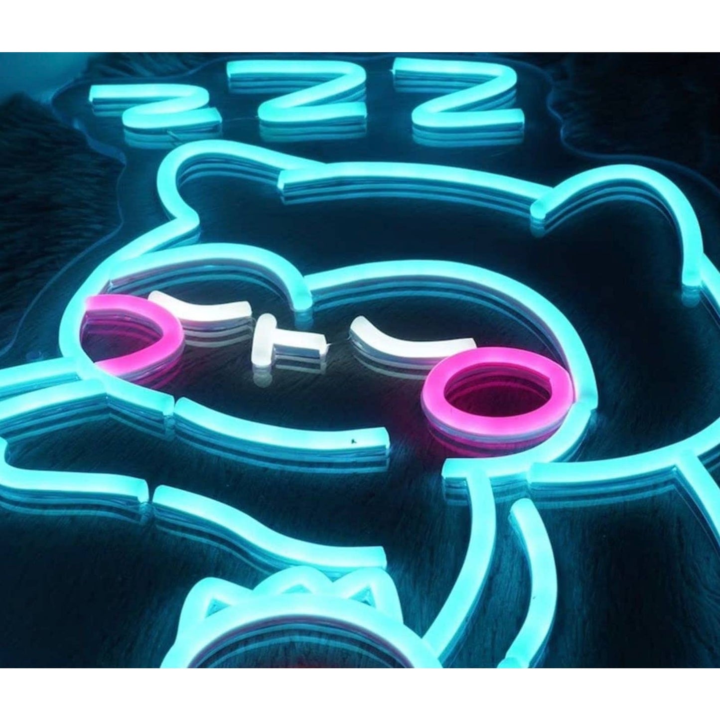 Cute Bright Blue Sleeping Baby Snorlax LED Night Light Pokemon Room Wall Decorat