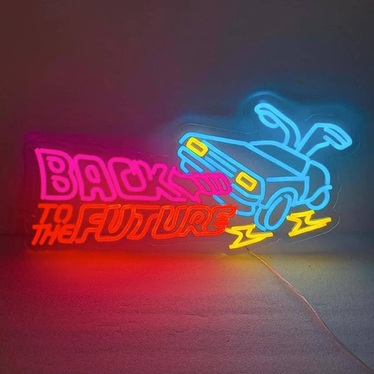 Super Large Bright Back to the Future DeLorean LED Night Light Movie Room Decor