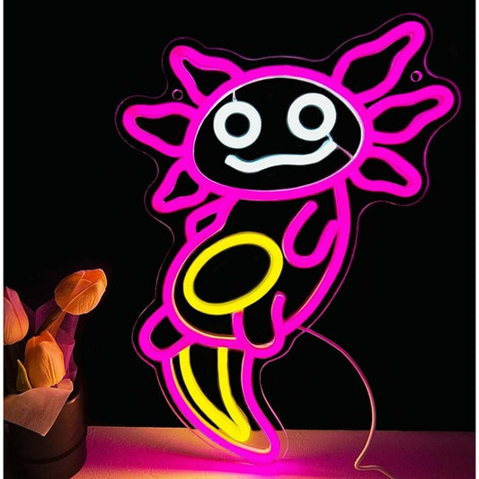 Fun Bright Pink Salamander Axolotl LED Night Light Room Wall Decor