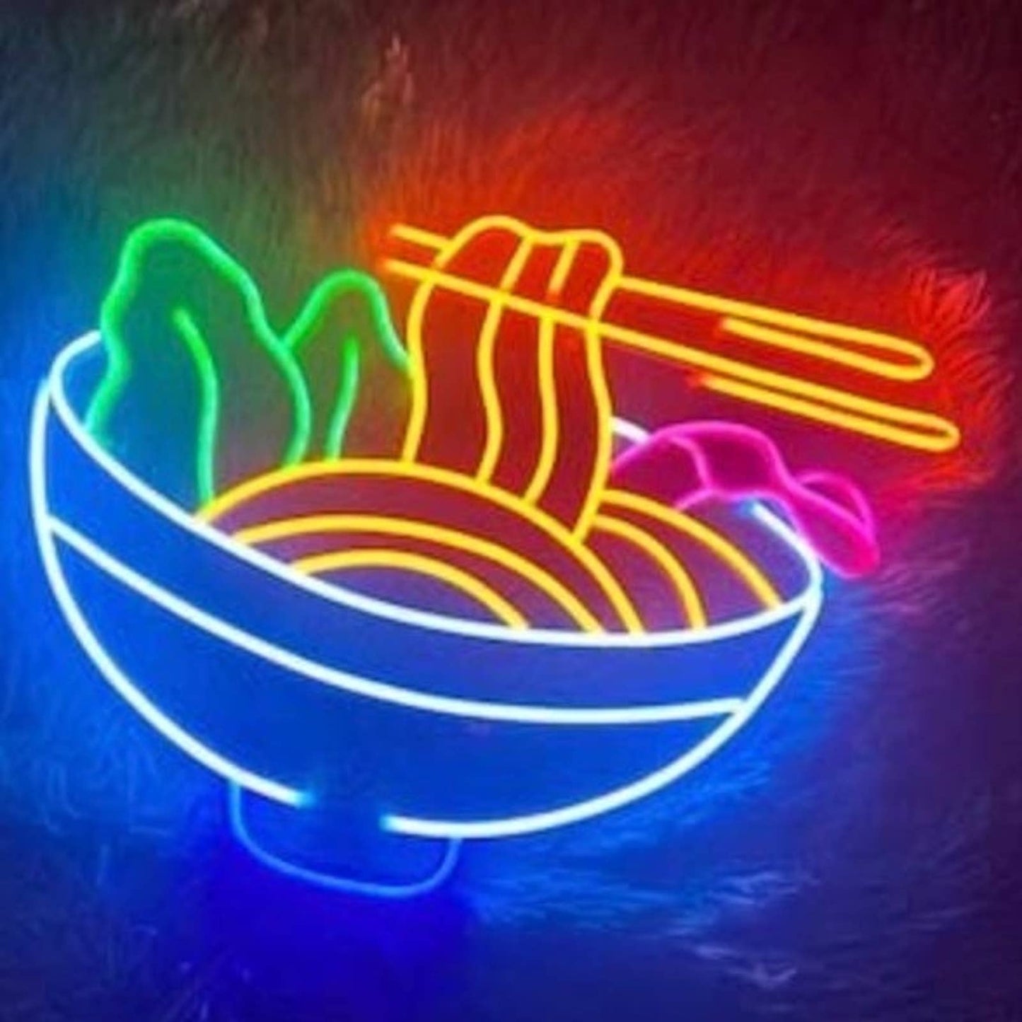 Tasty Bright Colorful Japanese Pasta Ramen Noodle Bowl LED Light Restaurant Deco