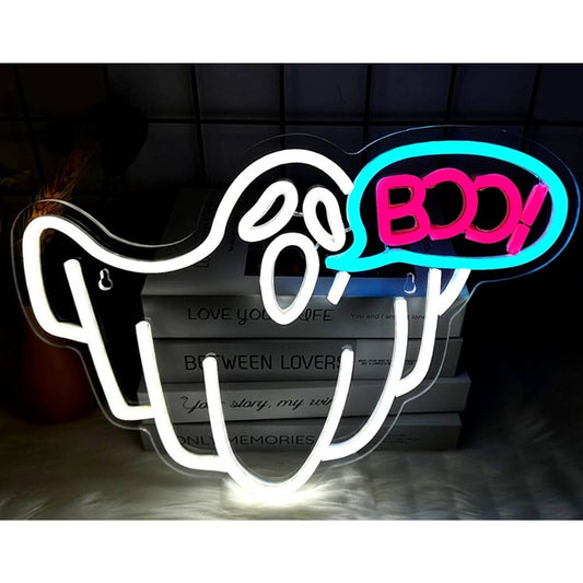 Spooky Vivid Bright BOO! Halloween Ghost LED Night Light Decoration