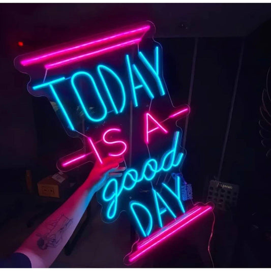 Positive Vivid Bright “Today is a Good Day” LED Night Light Room Wall Decoration