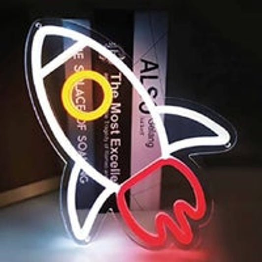 Fun Bright Blasting Space Rocket LED Night Light Room Wall Decoration