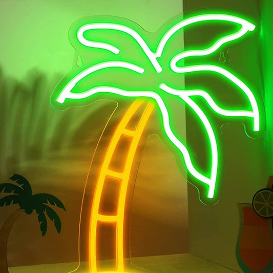 Vivid Bright Tropical Palm Tree LED Night Light Beach Vacation Decor