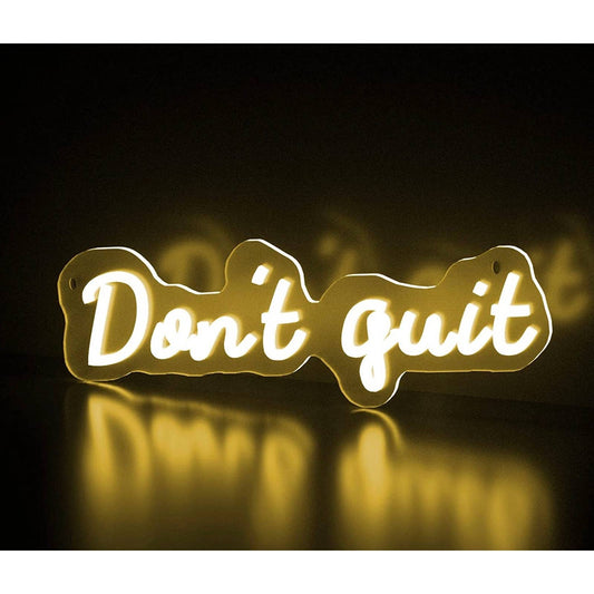 Bright Warm Motivational “don’t quit” LED Night Light Room Wall Decoration