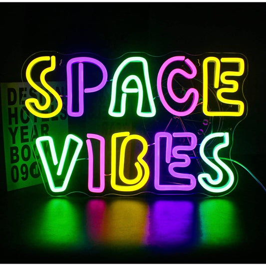 Fun Bright Vivid Colorful Space Vibes LED Night Light Room Wall Decoration