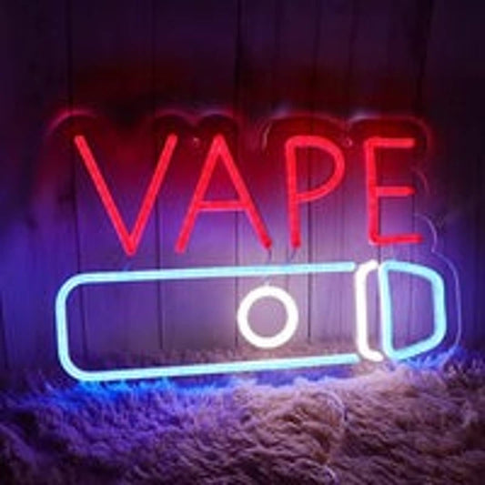Vivid Bright Blue Vape Shop Business Store LED Night Light Wall Sign Decoration