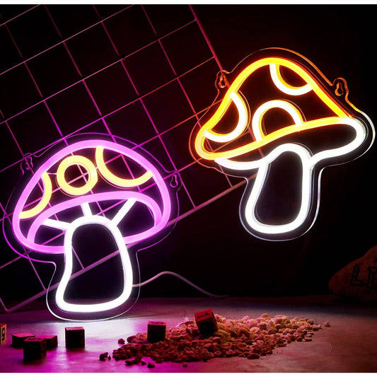 Lovely Bright Light Up Colorful Mushroom Bundle LED Night Light Room Wall Decor