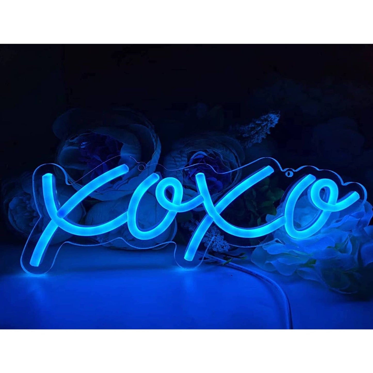 Lovely Warm Blue XOXO LED Night Light Love Hugs Kiss Wall Decor