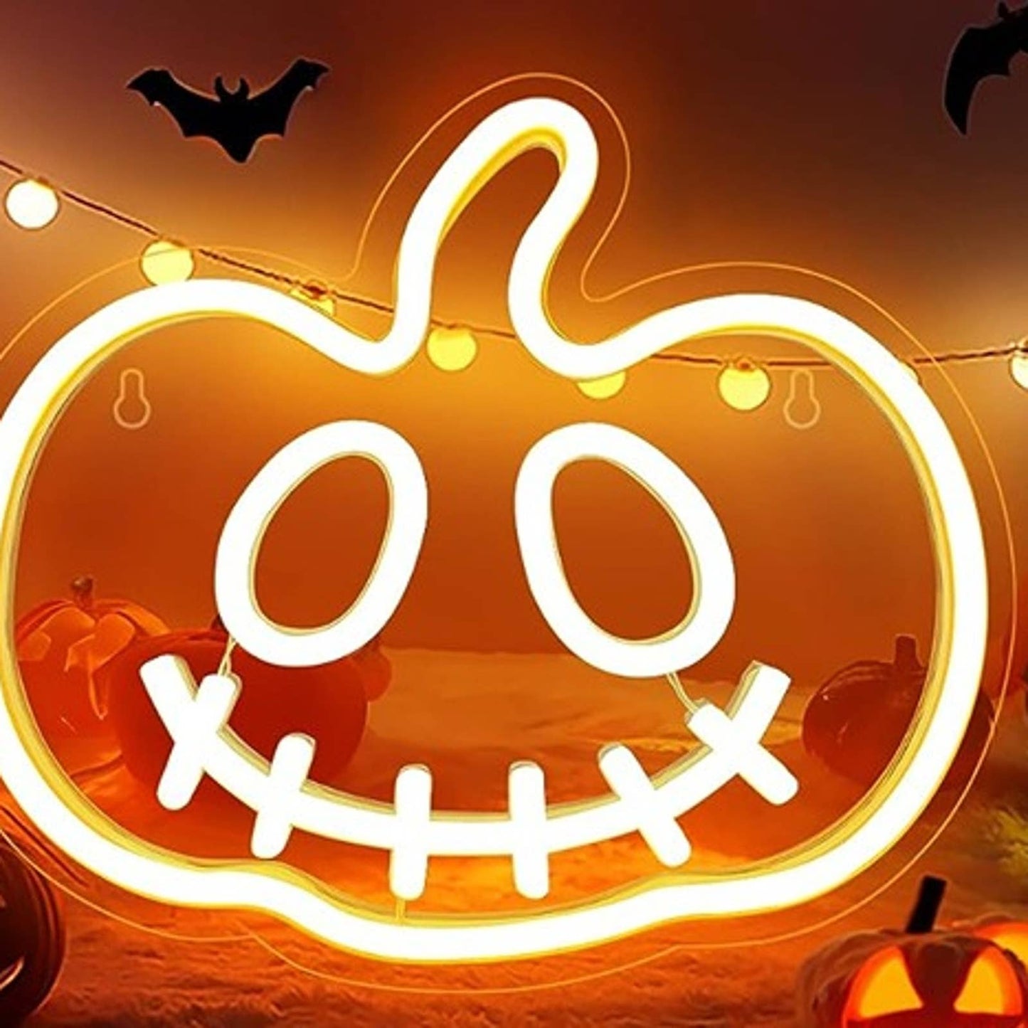 Fun Bright Happy Pumpkin LED Night Light Room Wall Decor