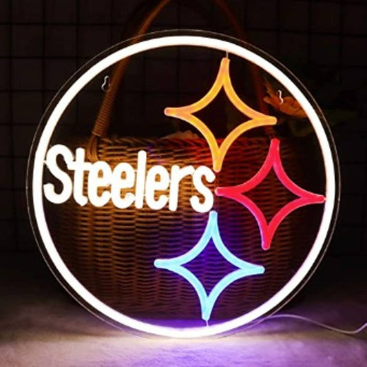 Vivid Bright Colorful Pittsburgh Steelers Football Team LED Light NFL Sport Sign