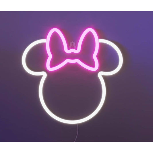 Fun Vivid Bright Mini Mouse Outline LED Night Light Cartoon Room Wall Decor