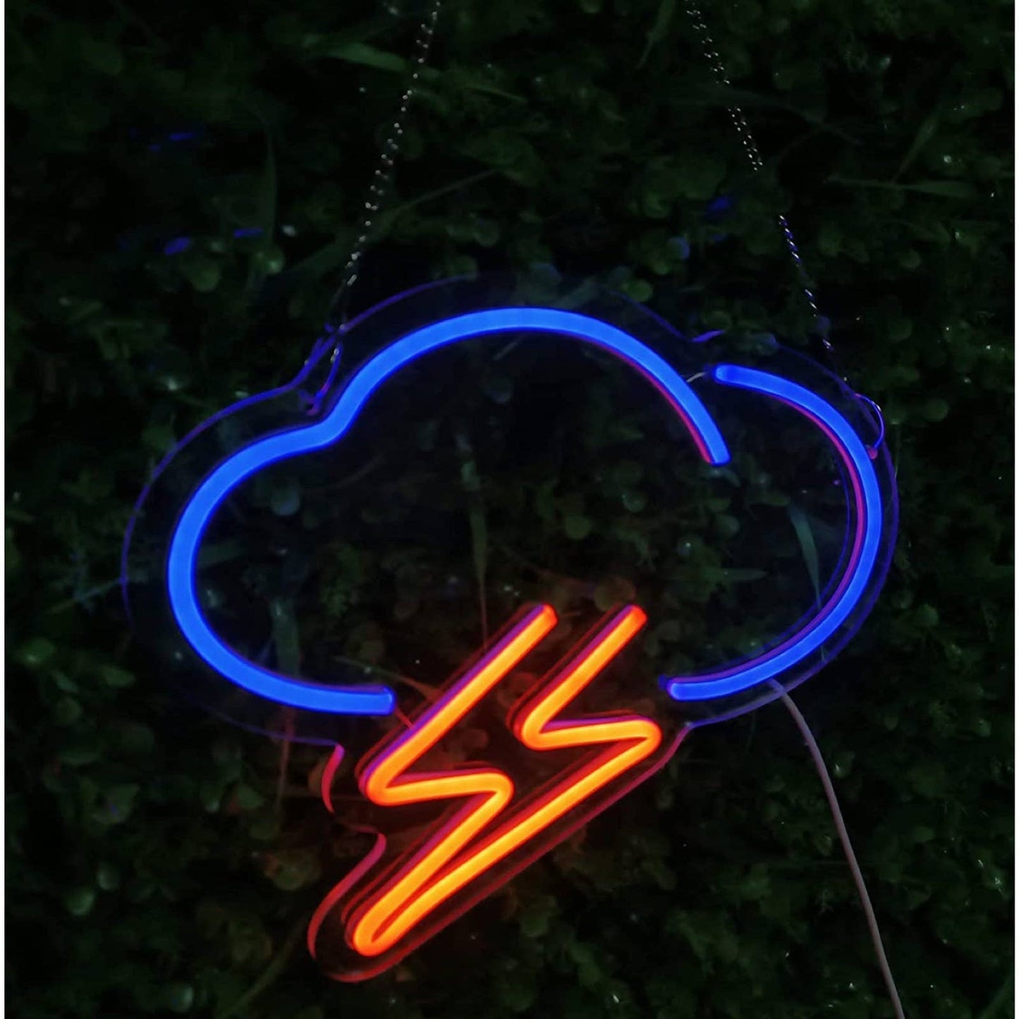 Bright Blue / Yellow Thunder Storm Cloud LED Night Light Room Wall Decoration