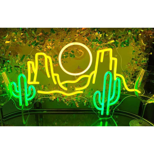 Vivid Bright Arizona / Las Vegas Desert Cactus Sun LED Night Light Decor