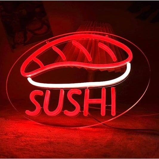 Tasty Bright Red / White Sushi LED Night Light Room Wall Decoration
