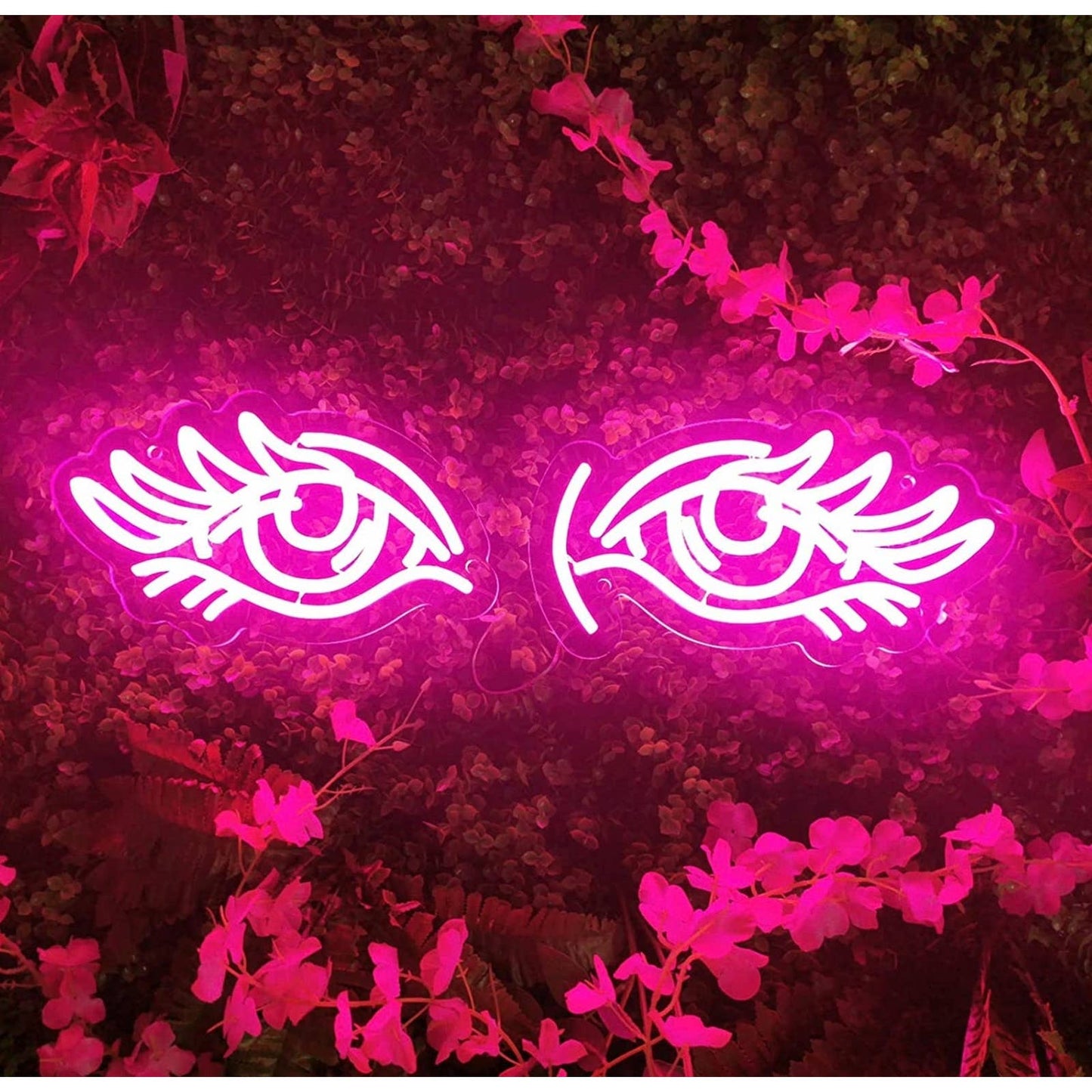 Lovely Bright Pink Glamorous Eyes LED Night Light Room Wall Decoration