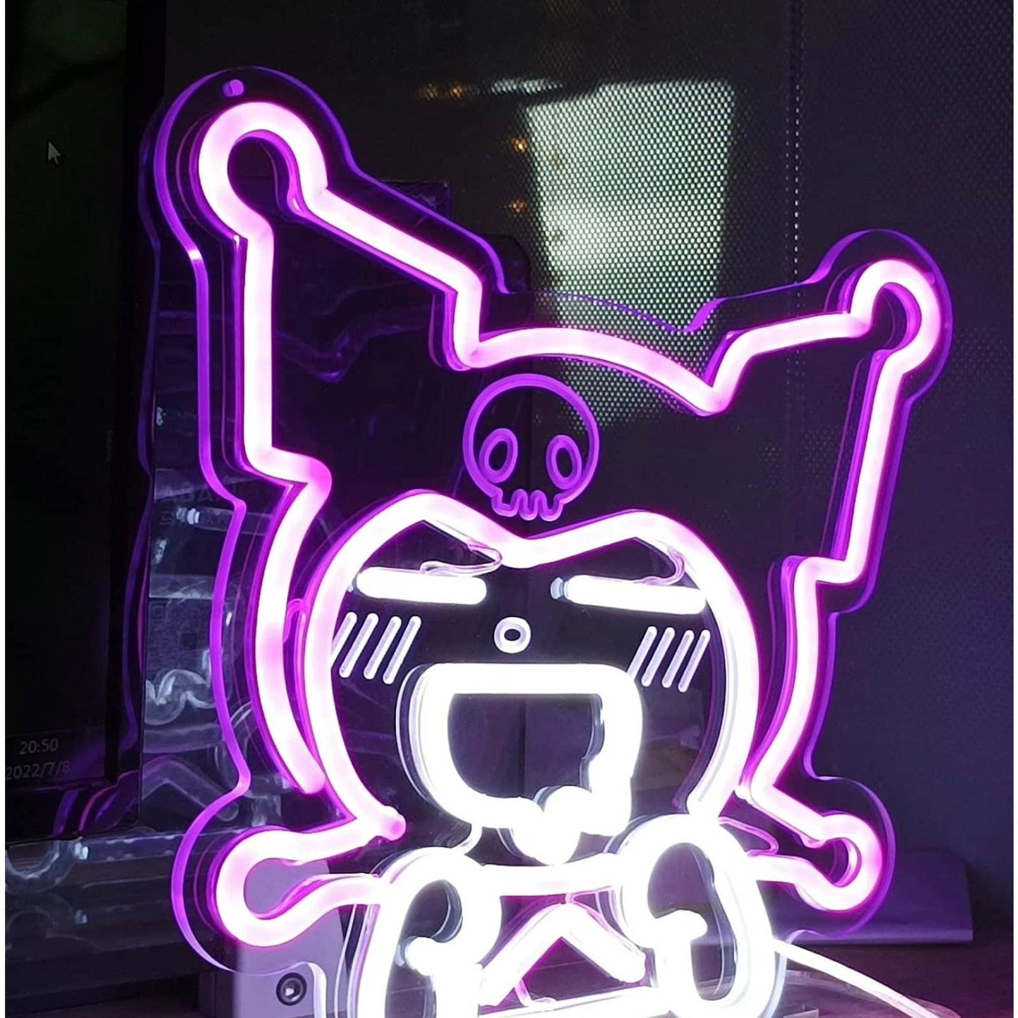 Cute Bright Pink Kuromi Anime LED Night Light Anime Japan Room Wall Decoration
