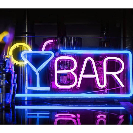Vivid Bright Pink / Blue Bar LED Night Light Room Wall Decoration