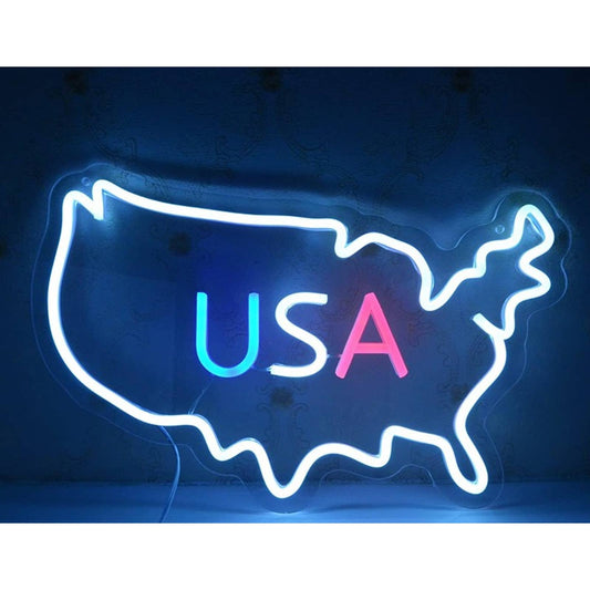 Vivid Bright Red, White & Blue United States of America USA LED Light Decor