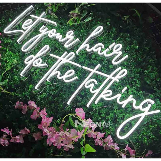 Lovely Bright White “Let Your Hair Do the Talking” LED Night Light Room Wall Dec