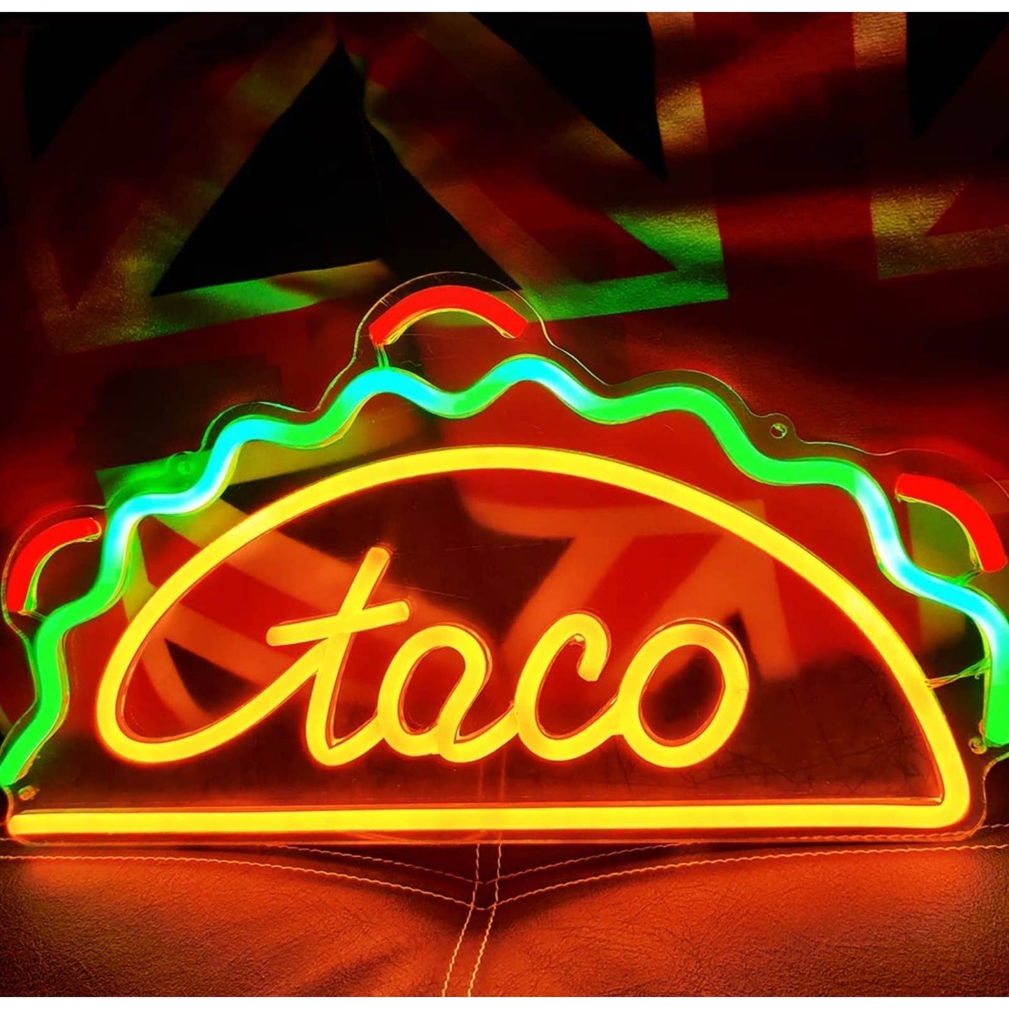Tasty Bright Colorful Taco LED Food Light Room Wall Restaurant Decoration