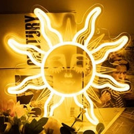 Lovely Bright Shining Lady Sun LED Night Light Room Wall Decor