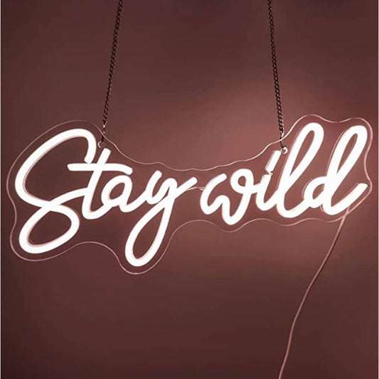 Lovely Simple Bright White Stay Wild LED Night Light Room Wall Decoration
