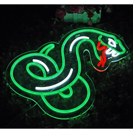Vivid Bright Green Snake LED Night Light Room Wall Decoration