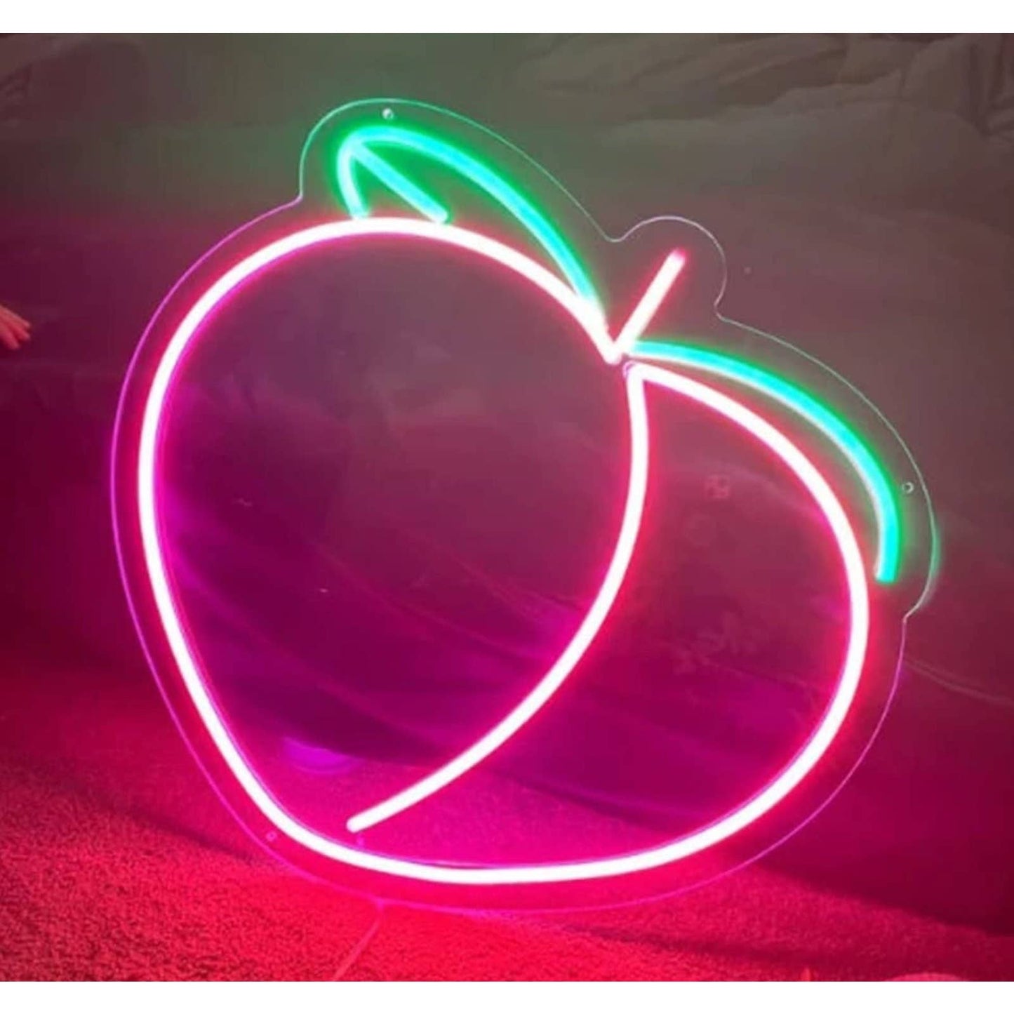 Tasty Bright Pink Peach LED Night Light Fruit Room Wall Decoration