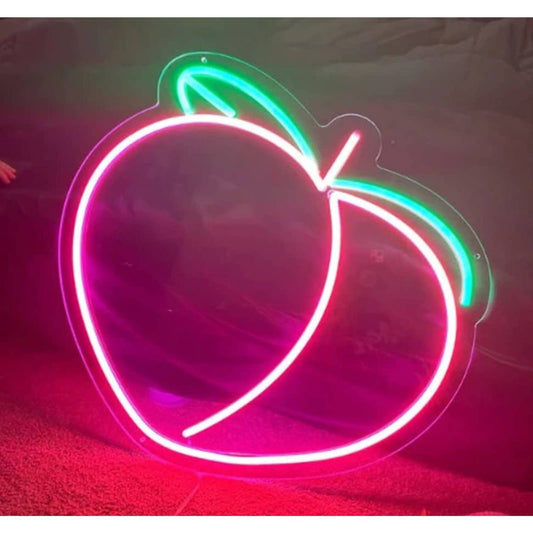 Tasty Bright Pink Peach LED Night Light Fruit Room Wall Decoration