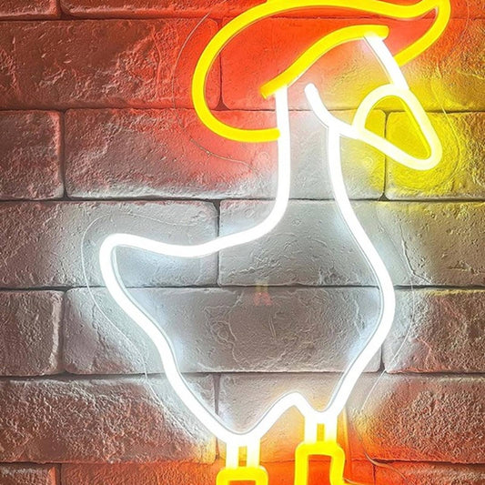 Fun Vivid Bright Cowboy Duck Goose LED Night Light Room Wall Decor