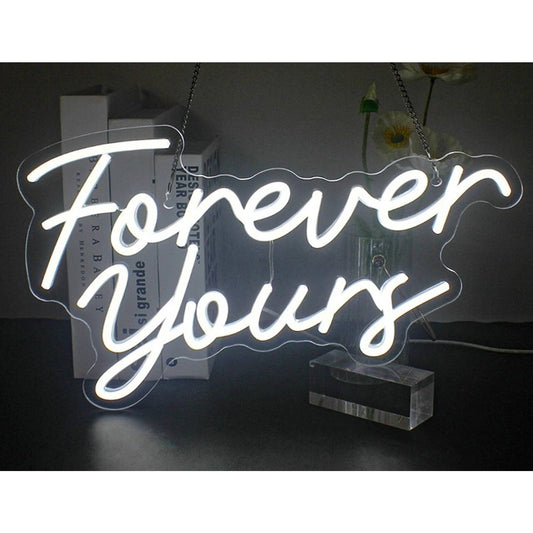 Lovely Vivid Bright White “Forever Yours” LED Night Light Room Wall Decor