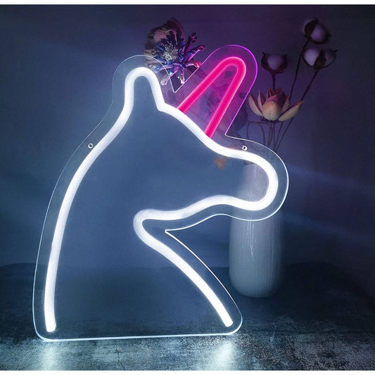 Lovely Bright White & Pink Unicorn LED Night Light Room Decor