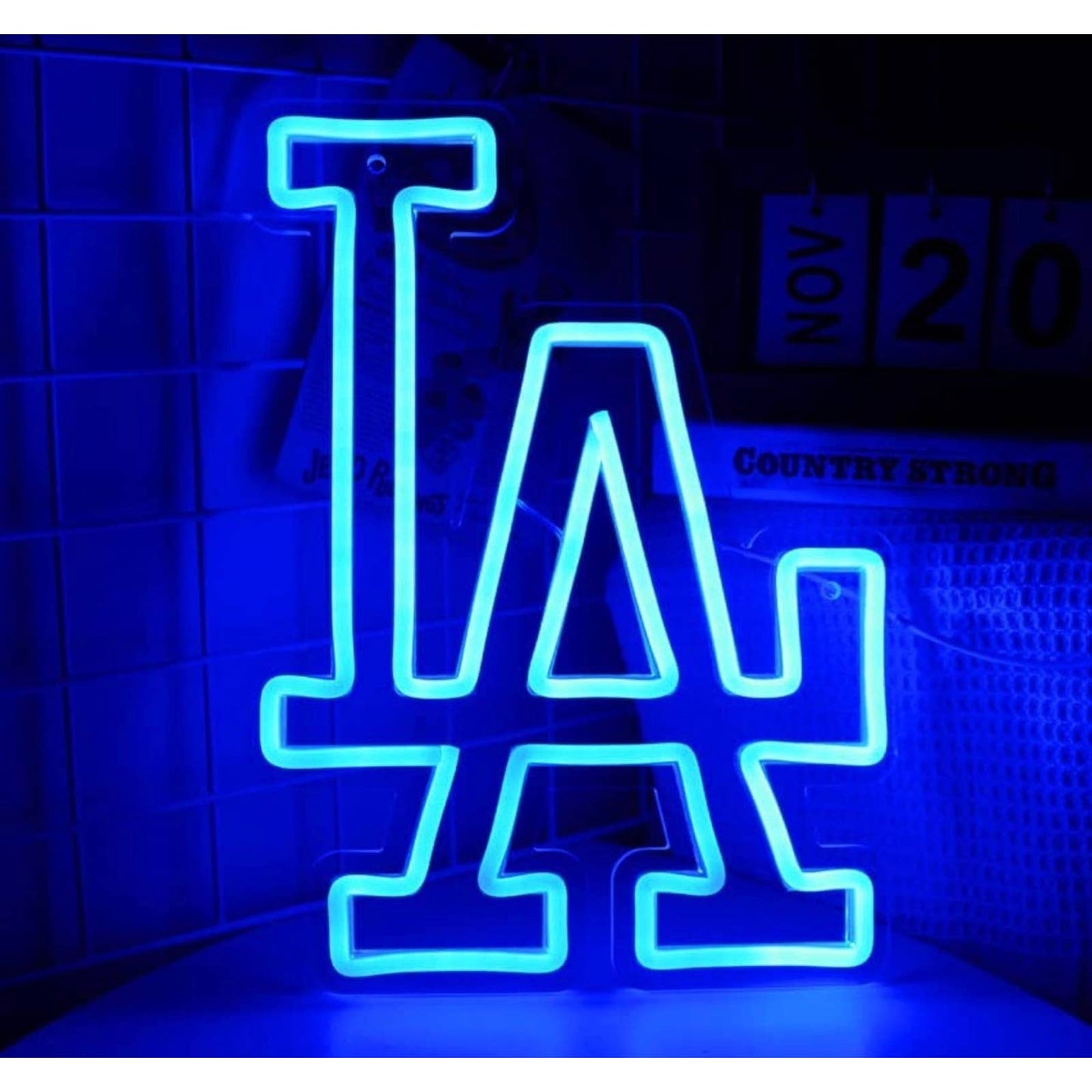Bright Blue Los Angeles California LA LED Night Light Room Wall Decoration