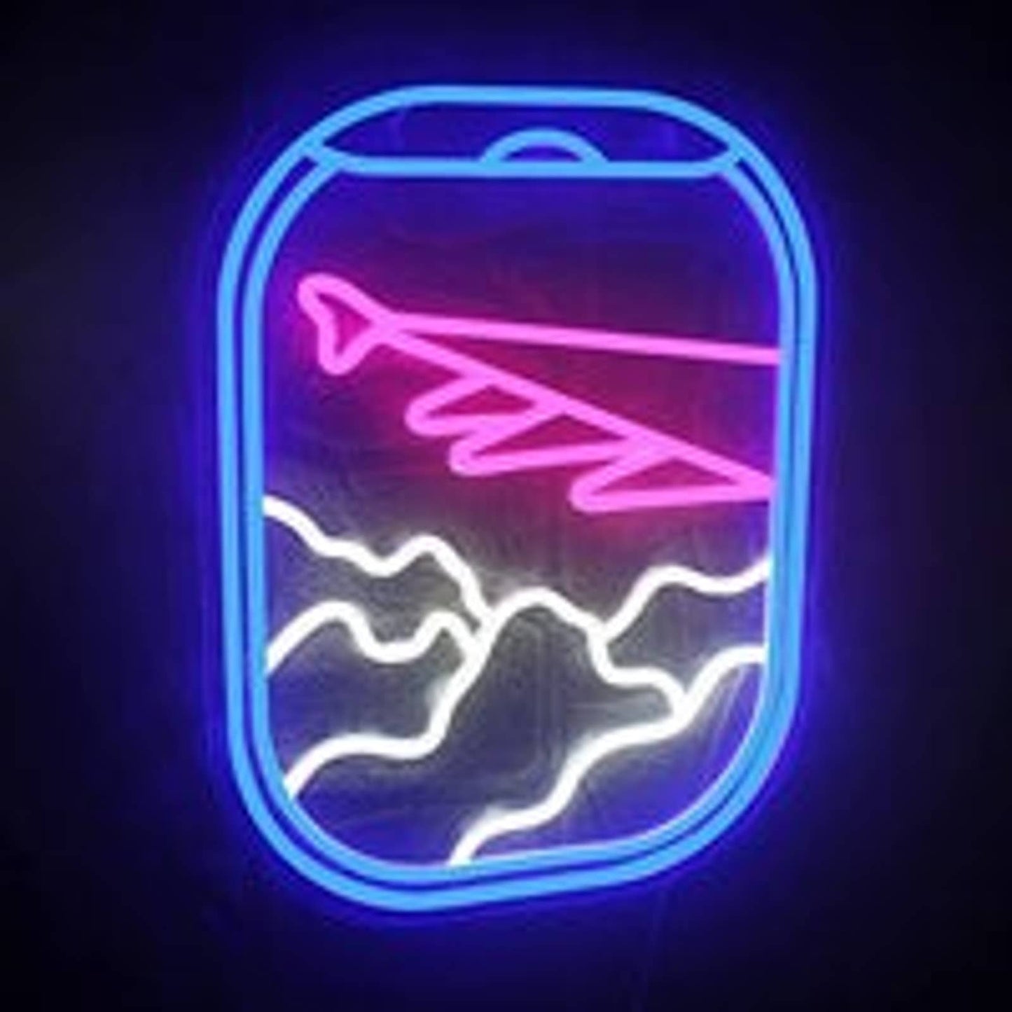 Lovely Bright Pink Airplane Window Seat LED Night Light Travel Room Wall Decor