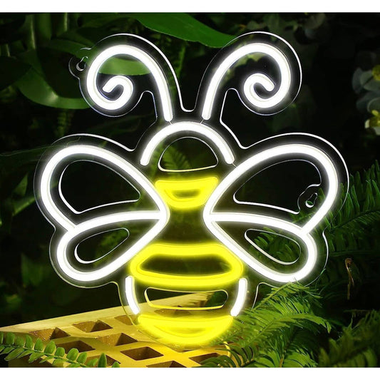 Lovely Bright Yellow / White Bumble Bee LED Night Light Room Wall Decoration
