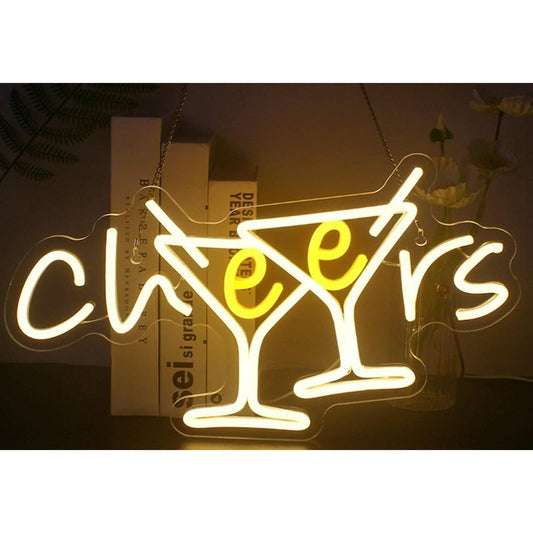 Vivid Bright Fun Cheer Cocktail Glasses LED Night Light Room Wall Decoration