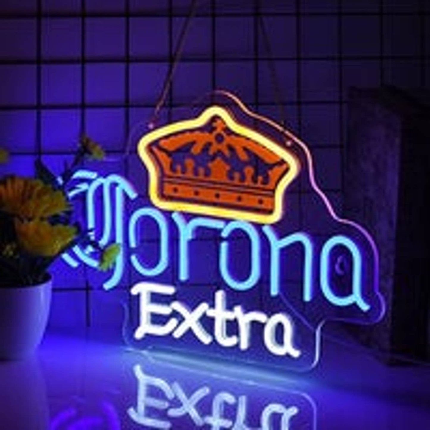 Vivid Bright Corona Extra Crown LED Night light Room Wall Beer Decoration