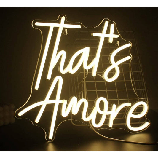 Lovely Bright Warm White “That’s Amore” LED Night Light Room Wall Decoration