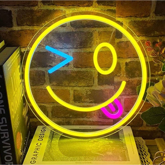 Silly Funny Bright Smiley Face LED Night Light Room Wall Decoration