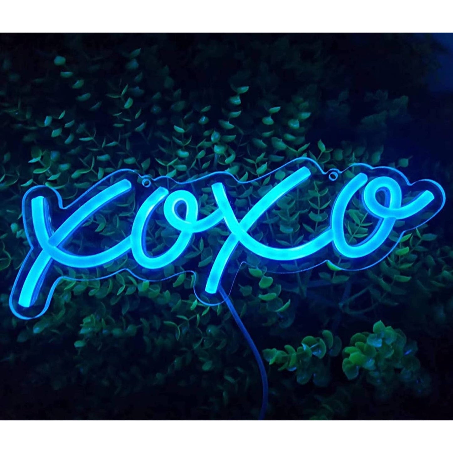 Lovely Warm Blue XOXO LED Night Light Love Hugs Kiss Wall Decor