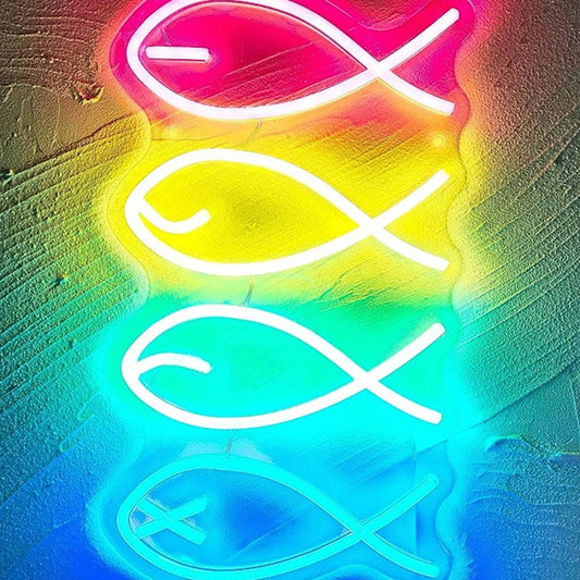 Lovely Bright Mood Fish LED Night Light Room Wall Decoration