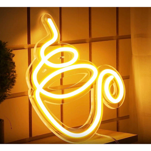 Lovely Warm Bright Spiral Coffee Espresso Mug LED Night Light Room Wall Decor